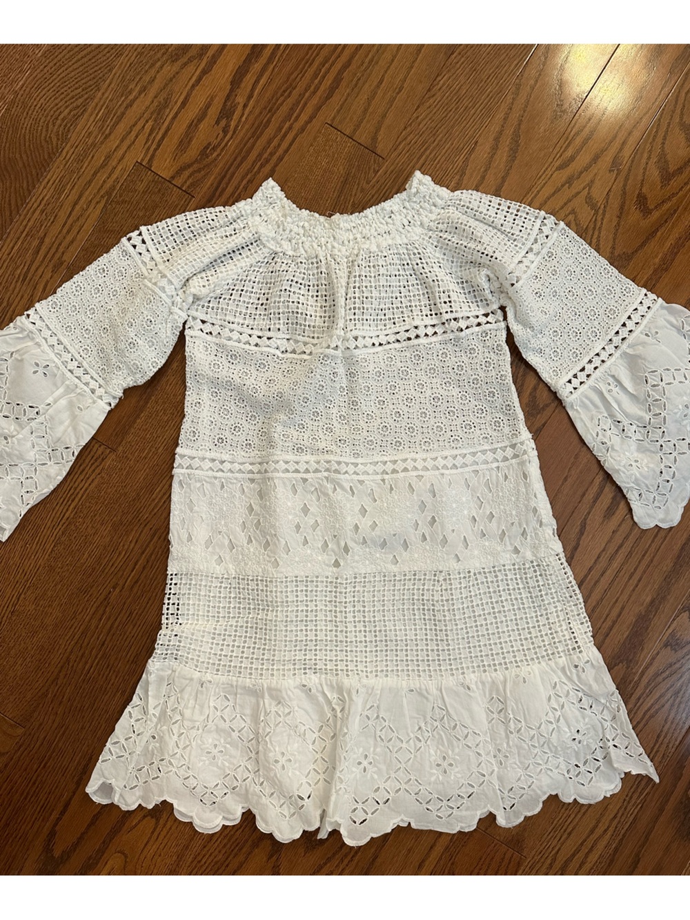 Temptation Positano White Crochet Lace Swim Coverup Dress